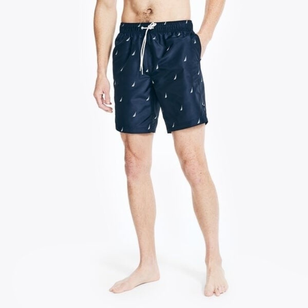Nautica Men's 8.5” Quick Dry All Over J-Class Sailboat Print Swim Trunk Shorts